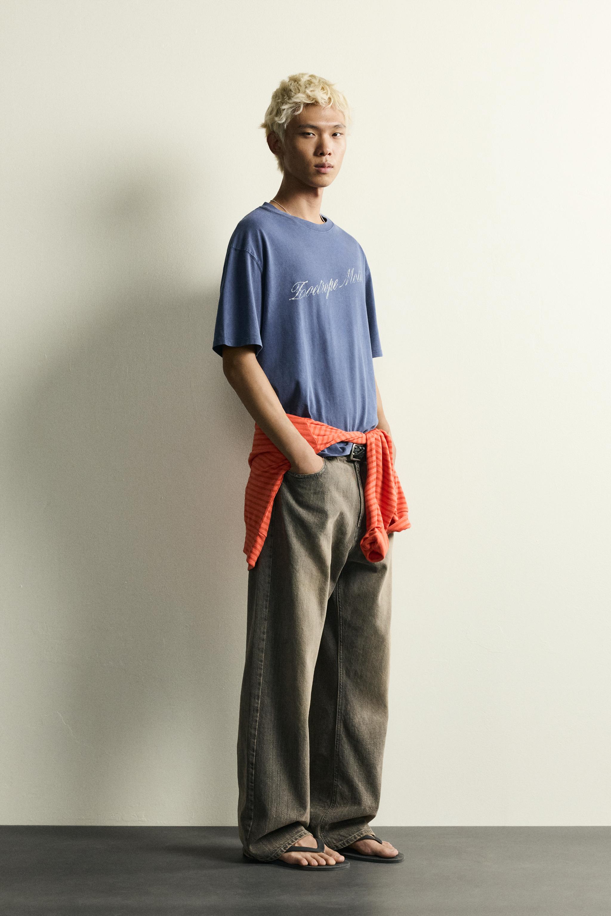 WASHED PRINT BOXY FIT T-SHIRT